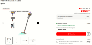 DYSON V15 Detect Absolute 2023 steelstofzuiger voor €495,01 bij de Mediamarkt