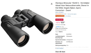 Olympus 10x50 S verrekijker Zwart voor €59,99 dmv code met Amazon prime