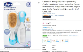 Chicco Set de Cepillo y Peine para Bebé por 4,50€
