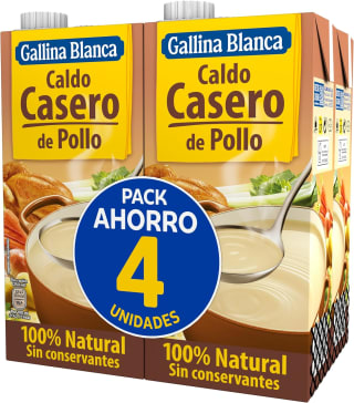 GALLINA BLANCA caldo casero de pollo 100% natural 4L por 4,60€