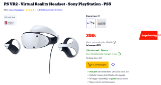 PS VR2 - Virtual Reality Headset - Sony PlayStation - PS5 voor €399 bij Bol