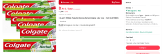 6 pastas Colgate Herbal 50ml por 8,74€