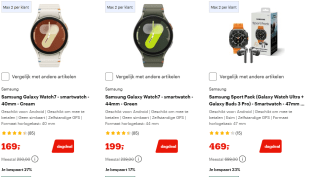Tot 33% korting op Samsung wear bij Bol