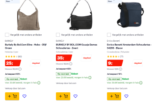 Tot 65% korting op diverse rugzakken van o.a. Eastpak bij Bol.com