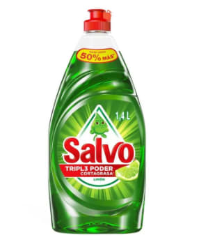 Lavatrastes Salvo limón 1,4l por $65 en Chedraui
