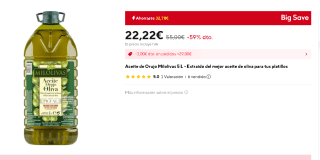 Aceite de Orujo Milolivas 5 L - Extraído del mejor aceite de oliva desde españa por 22,22€