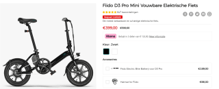 Fiido D3 PRO elektrische vouwfiets voor €399 bij Fiido