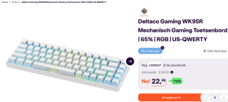 Deltaco WK85R Gaming Toetsenbord voor €22,95 bij Ibood