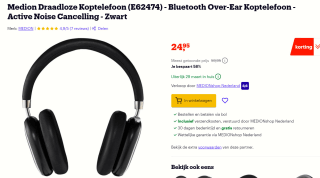 MEDION E62474 Over Ear Headphones met ANC voor €24,95 bij Bol.com