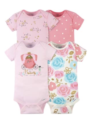 Pack de 4 bodys Gerber rosados para niña por $7.600