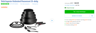 Tefal Ingenio Unlimited Pannenset 13-delig voor €139,99 bij Cool Blue