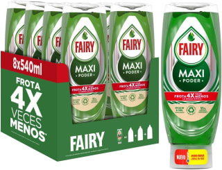 8 unds Fairy, Maxi Poder Lavavajillas Liquido a Mano, total 4,3 L por 19,99€
