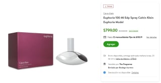 Perfume Calvin Klein Euphoria 100ml por $799 en Bodega Aurrera