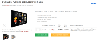 Philips 50BDL3117P - 50" diagonale klasse (49.5" zichtbaar) voor €686,09 bij Redshell