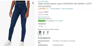 Vero Moda dames Jeans voor €11,99 bij Amazon
