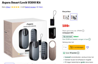 Aqara Smart Lock U200 Kit (Zwart) voor €189 bij Bol