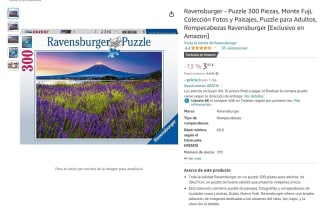 puzzle marca Ravensburger de 300 Piezas, Monte Fuji por 3,95€