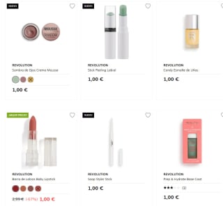 Productos Revolution todo a 1€ en Primor