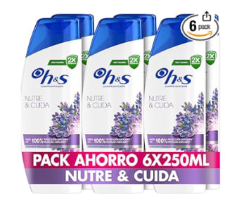Pack 6 x 250ml de H&S Nutre y Cuida Champú Anticaspa por 15.19€