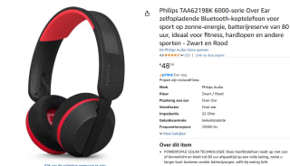 Philips TAA6219BK/00 (Rood, Zwart) voor €48,14 bij Amazon