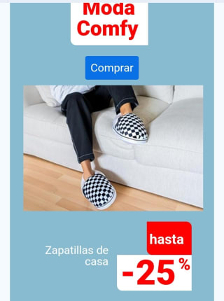 -25% en Zapatillas de casa desde Carrefour.