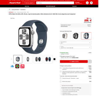 APPLE Watch SE 2023 GPS 40 mm por solo 229€