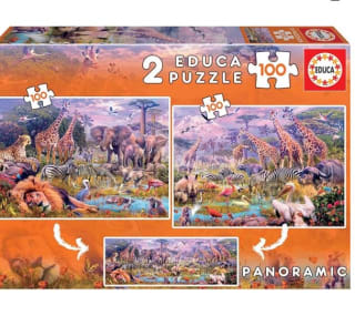 Marca Educa - Animales Salvajes 2 Puzzles x 100 por 7,19€