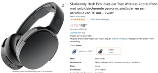 Skullcandy Hesh EVO Wireless over-ear - Zwart voor €48,87 bij Amazon