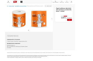 Papel de cocina multiusos 2 capas 90 metro 375 servicios a tan solo 2,03€