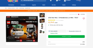 LEGO Star Wars BrickHeadz El Mandaloriano y el Niño Baby Yoda por 12,74€