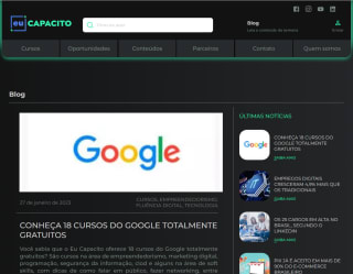Vários Cursos com Certificado - Gratuito na Eu Capacito.