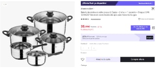 Batería de cocina de 8 piezas (2 Cazos + 2 ollas + 1 cacerola + 3 tapas) SAN IGNACIO Toledo por 25.2€