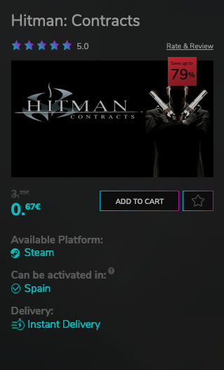 Hitman: Contracts PC por solo 0,67€