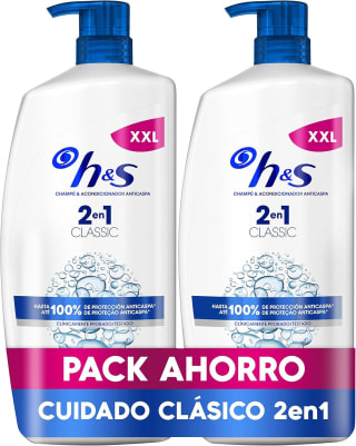 H&S Classic Champú y Acondicionador Anticaspa 2en1 2x1000ml por 18,99€