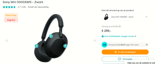 Sony WH-1000XM5 - Zwart voor €299 bij Art & Craft