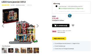 LEGO Icons jazzclub 10312 voor €172,49 bij Intertoys