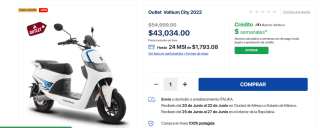 Motocicleta Voltium City por $43,034 en Italika