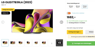 LG OLED77B36LA (2023) 77 Inch voor €1.682 bij hello TV
