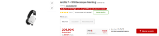 Casque sans-fil SteelSeries Arctis 7P+ - 2,4 GHz, USB-C, Compatible PS5/Nintendo Switch/PC/Android, Blanc à 206,90€