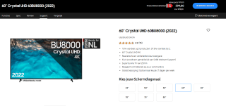 SAMSUNG Crystal UHD 60BU8000 (2022) voor €599 bij Samsung