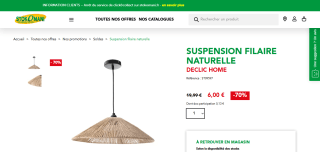 Suspension filaire naturelle Declic Home à 6€