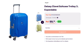 Delsey Clavel Trolley M Expandable voor €99,95 bij Ibood