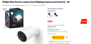 Philips Hue Secure Camera - batterij, wit voor €139 bij Bol