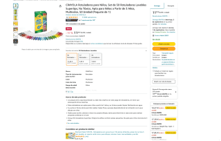 CRAYOLA 50 Rotuladores Lavables para Niños por solo 11,26€