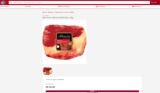 Bife Ancho da marca Minerva de 1,4kg - R$ 40,46