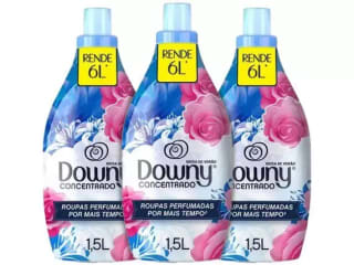Kit com 3 Amaciantes Downy Concentrado, aroma Brisa de Verão de 1,5L - R$ 59,99