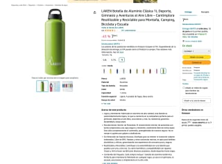 Botella LAKEN de Aluminio Clásica 1Litro por solo 7,99€