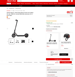 Patinete Eléctrico Xiaomi Electric Scooter 4 Pro 2nd Gen Homologado DGT 1000W por solo 385,95€