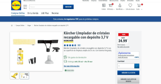 Marca Kärcher Limpiador de cristales recargable con depósito 3,7 V por 24,99€