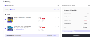 192 pastillas Finish Power All in 1 + Finish 2x Ambientador Lavavajillas Limón por 24,46€